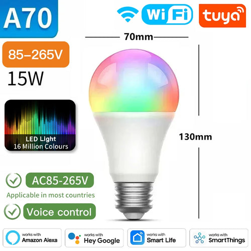 Bluetooth 4.0 Smart LED Bulb Tuya Light Bulbs AC85-265V Dimmable