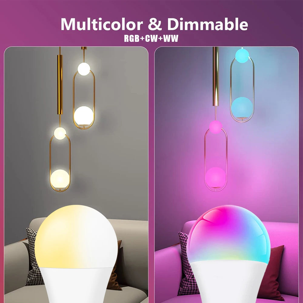 Bluetooth 4.0 Smart LED Bulb Tuya Light Bulbs AC85-265V Dimmable