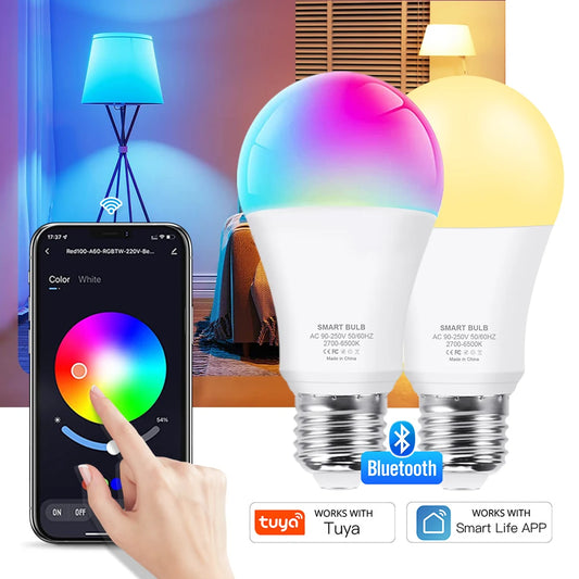 Bluetooth 4.0 Smart LED Bulb Tuya Light Bulbs AC85-265V Dimmable